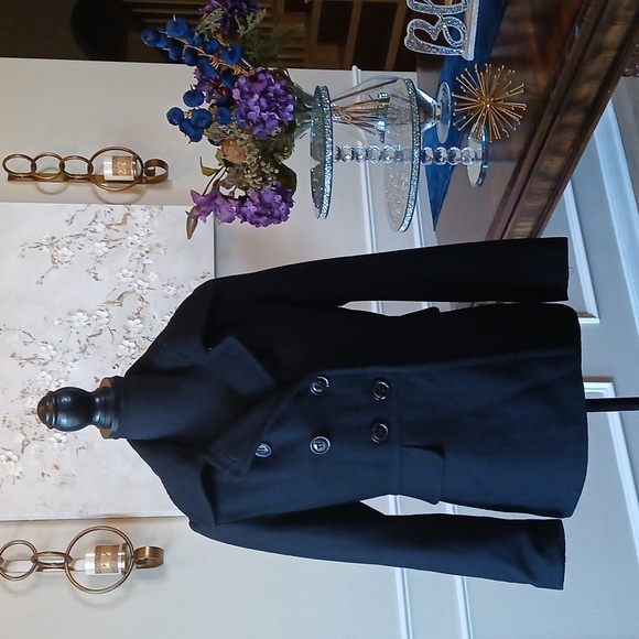 Apostrophe Women's Black Wool Blend Double Breasted Coat. Size S - Picture 4 of 17